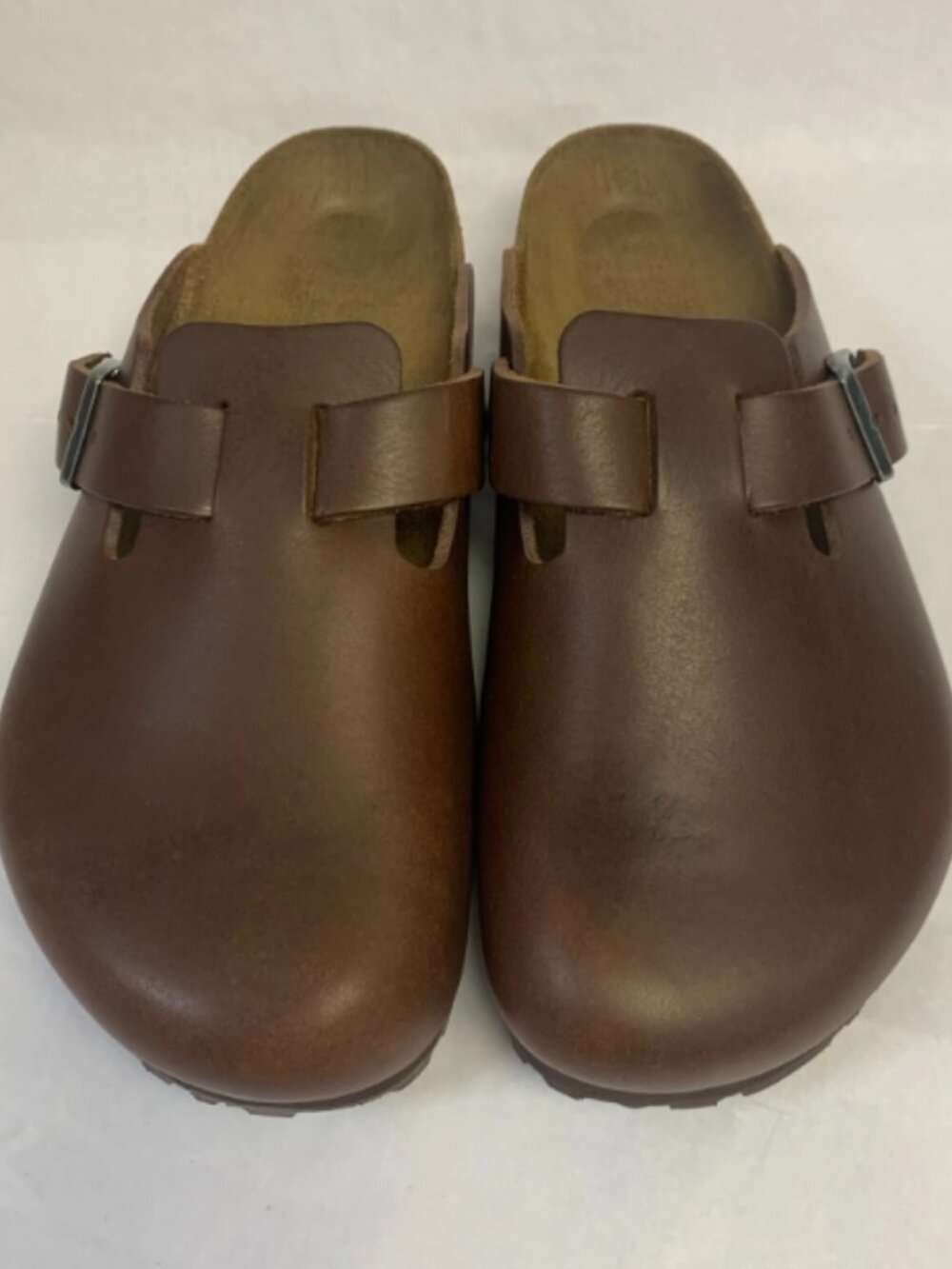 Birkenstock Boston Vintage Wood Roast Natural Leather Regular Width Sandals
